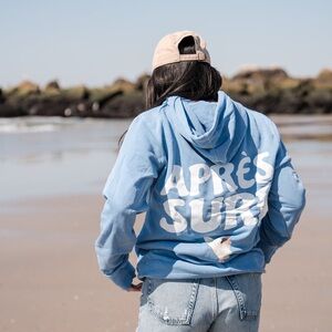 Light Blue "APRÈS SURF" Graphic Hoodie